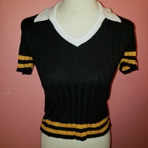 Collard knit top